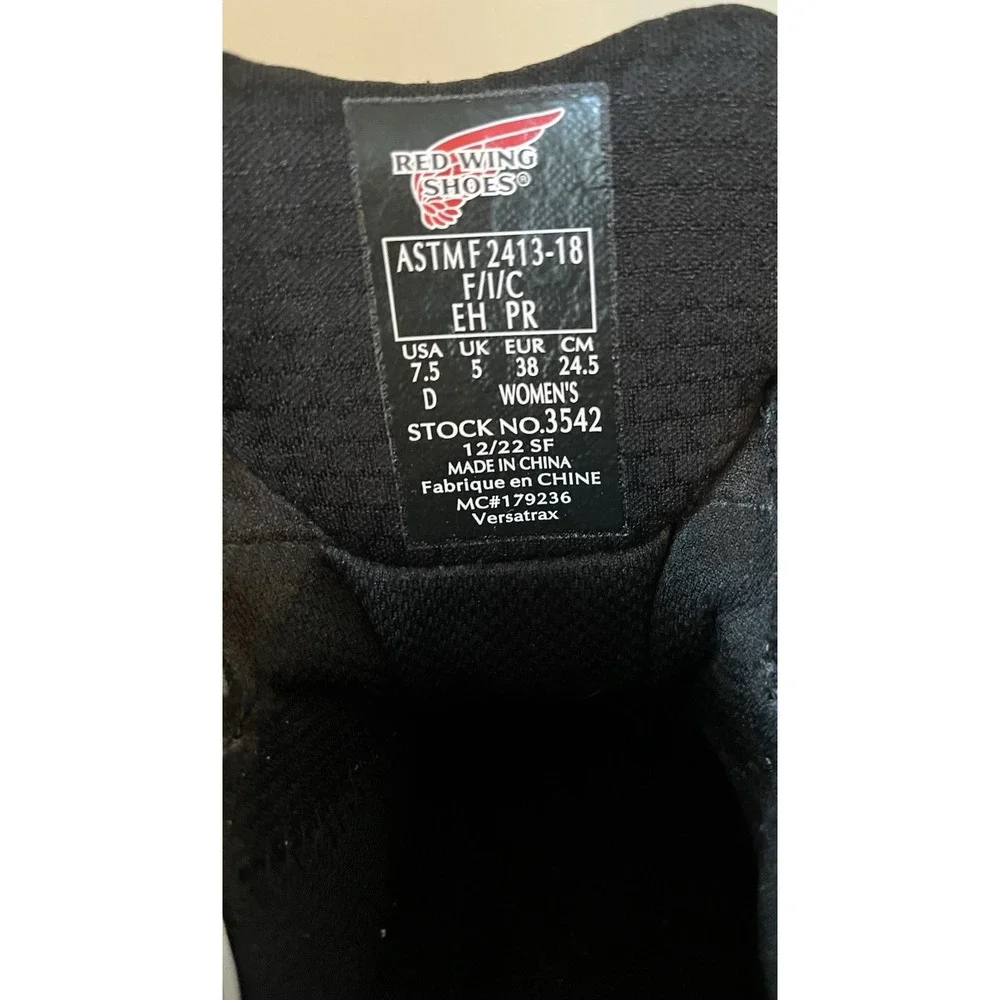 Red Wing Women's Tradesman, 6‎ Inch Safety Toe, Waterproof, Size 7.5 Black  3542